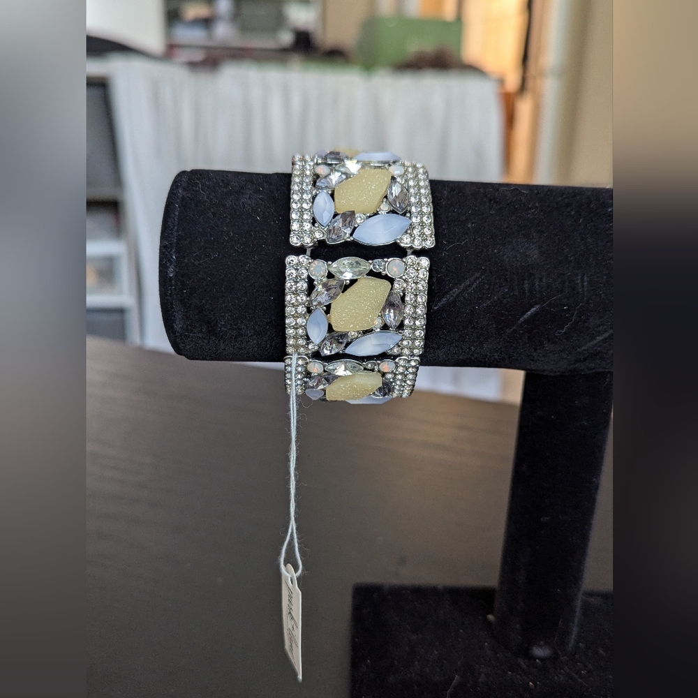 Park Lane 'Silver Sand' Silver and Gems Bracelet